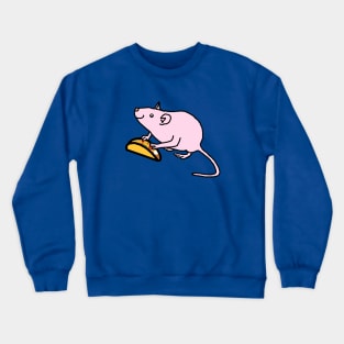 Pink Animals with Food Cute Rat got Taco Crewneck Sweatshirt